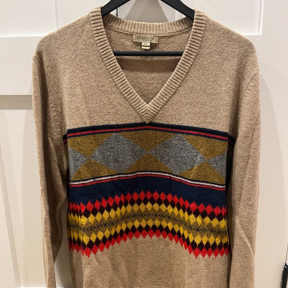 Burberry Men's V-Neck Lambswool Sweater